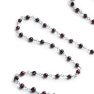 3.5mm Garnet Plain Round Silver Chain 30 beads - The Bead Traders