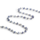 3.5mm Iolite Faceted Rondelle Silver Chain 42 beads - The Bead Traders