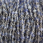 3.5mm Iolite Faceted Rondelle Silver Chain 42 beads - The Bead Traders