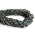 3.5mm Labradorite Handcut Rounds 12 inch 100 beads - The Bead Traders