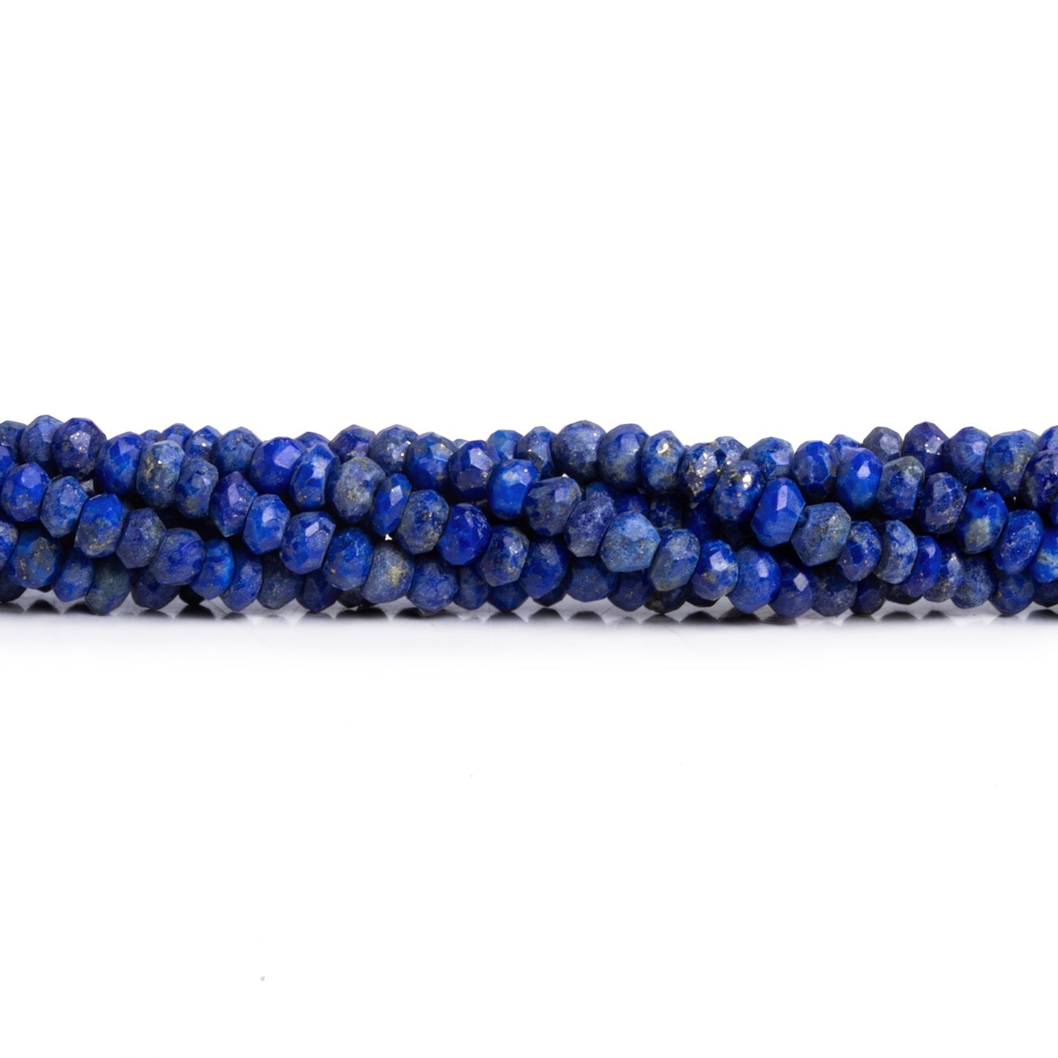 3.5mm Lapis Lazuli Faceted Rondelles 14 inch 140 beads - The Bead Traders