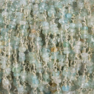 3.5mm Multi Beryl Rondelle Trios Silver Chain 75 beads - The Bead Traders