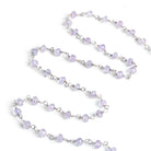 3.5mm Pink Amethyst Faceted Rondelle Silver Chain 40 beads - The Bead Traders