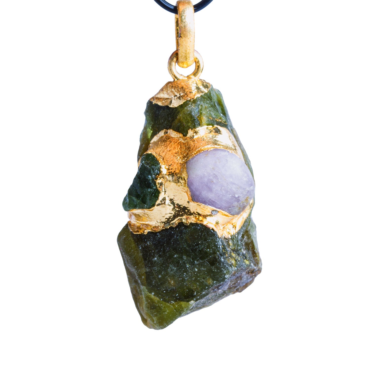 35x16mm Double Leafed Peridot with Tourmaline & Peridot Pendant 1 Bead - The Bead Traders