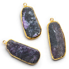 35x16mm Gold Leafed Charoite Slice Pendant 1 Bead - The Bead Traders