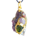 35x18mm Double Leafed Tourmaline with Peridot & Tourmaline Pendant 1 Bead - The Bead Traders