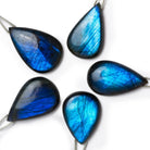 35x26mm Neon Blue Labradorite Plain Pear Focal Pendant 1 Bead - The Bead Traders