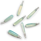 35x7mm Blue Chalcedony Silver Leafed Drop Pendant 1 Bead - The Bead Traders