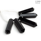 35x9mm Black Onyx 2.5mm Large Hole Faceted Point Focals 5 Beads - The Bead Traders