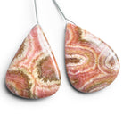 36x22mm Rhodochrosite Plain Pear Focals 2 Beads - The Bead Traders