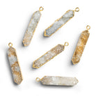 36x7mm Gold Leafed Drusy Pendant 1 Bead - The Bead Traders