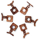 37x18mm Copper Square Sunburst Toggle 1 Bead - The Bead Traders