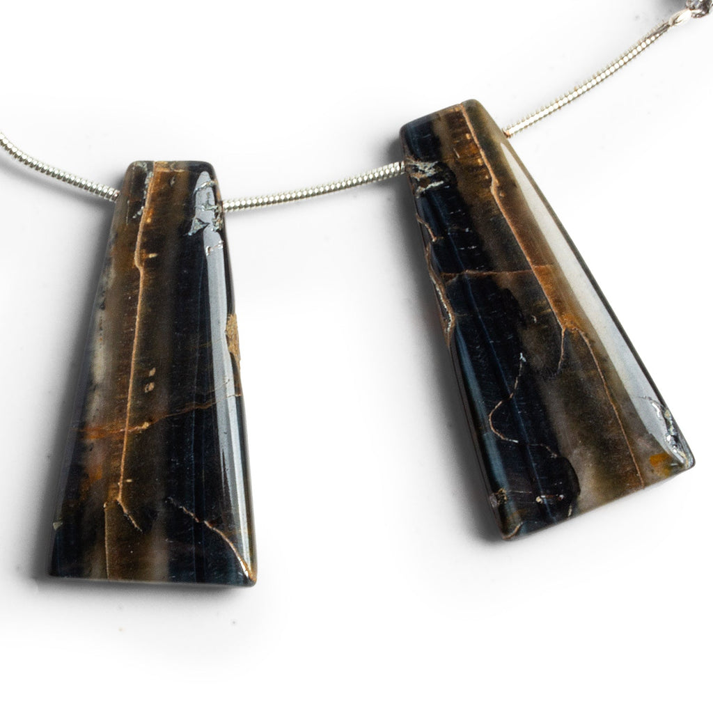 37x18mm Jasper Fan Focals Set of 2 Beads - The Bead Traders