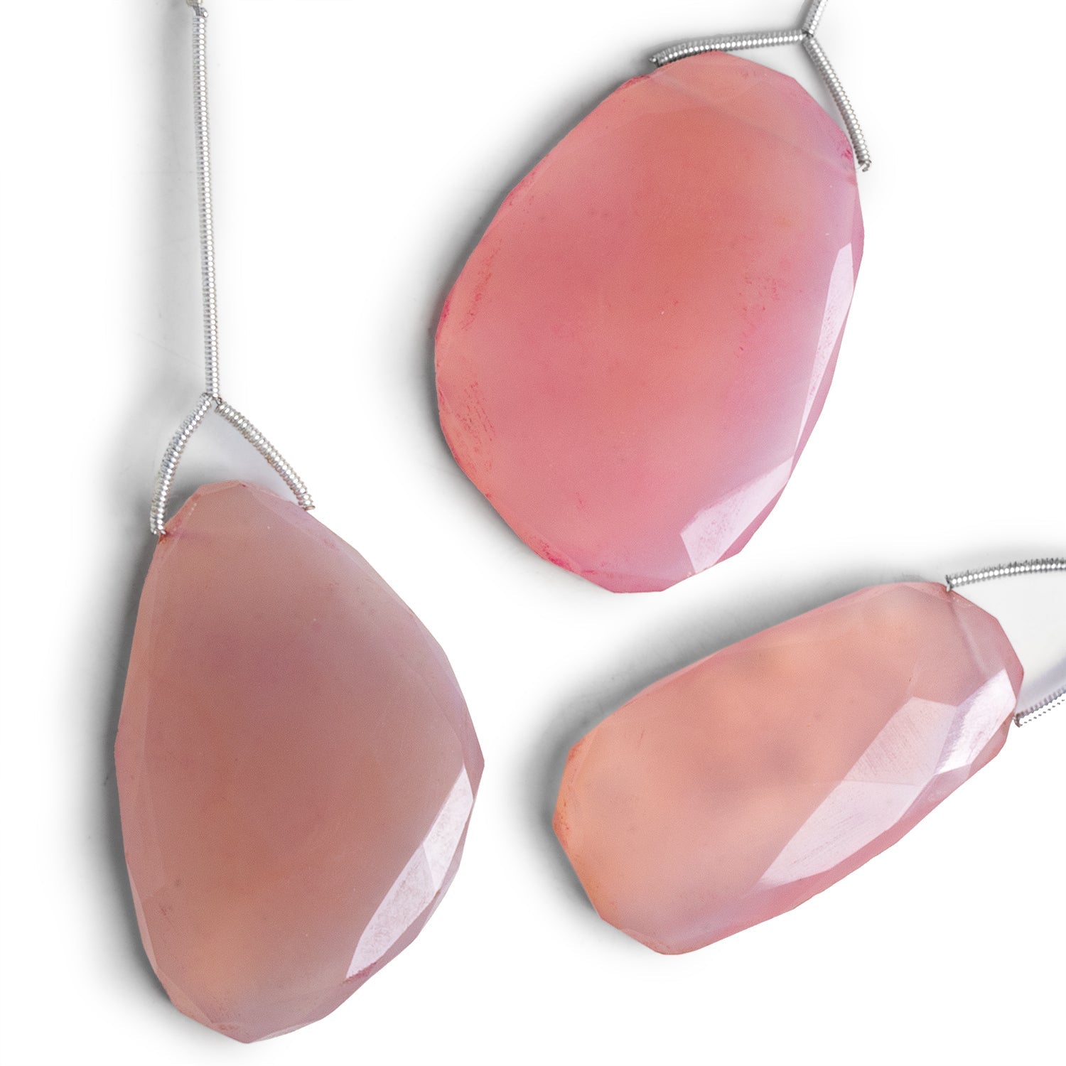 37x30mm Pink Chalcedony Faceted Nugget Focal 1 Bead - The Bead Traders