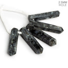 37x8mm Silver Leaf Jasper 2.5mm Large Hole Faceted Point Focals 5 Beads - The Bead Traders