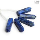 37x9mm Lapis Lazuli 2.5mm Large Hole Faceted Point Focals 5 Beads - The Bead Traders