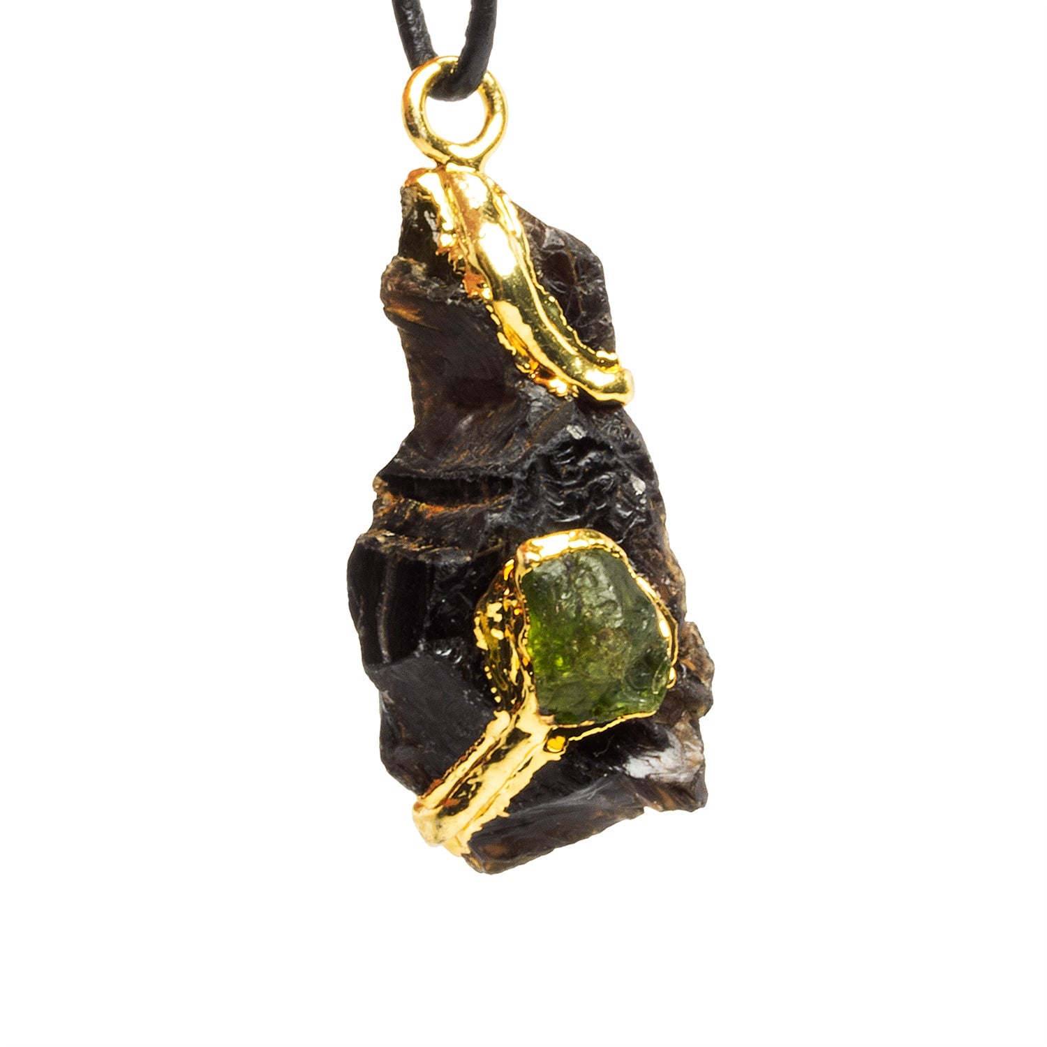 38x16mm Double Leafed Amethyst with Peridot Pendant 1 Bead - The Bead Traders