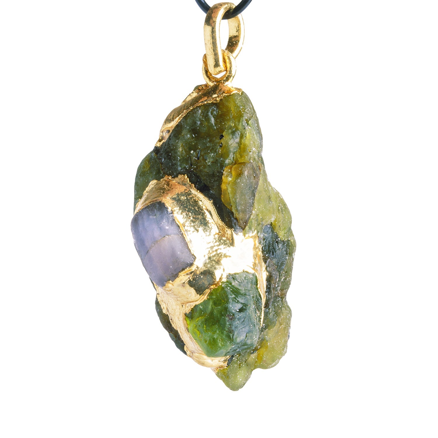 38x18mm Double Leafed Peridot with Tourmaline & Peridot Pendant 1 Bead - The Bead Traders