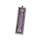 39x10.5mm Black Gold CZ Bezel Purple Hydro Quartz Bar Pendant 1 Focal - The Bead Traders