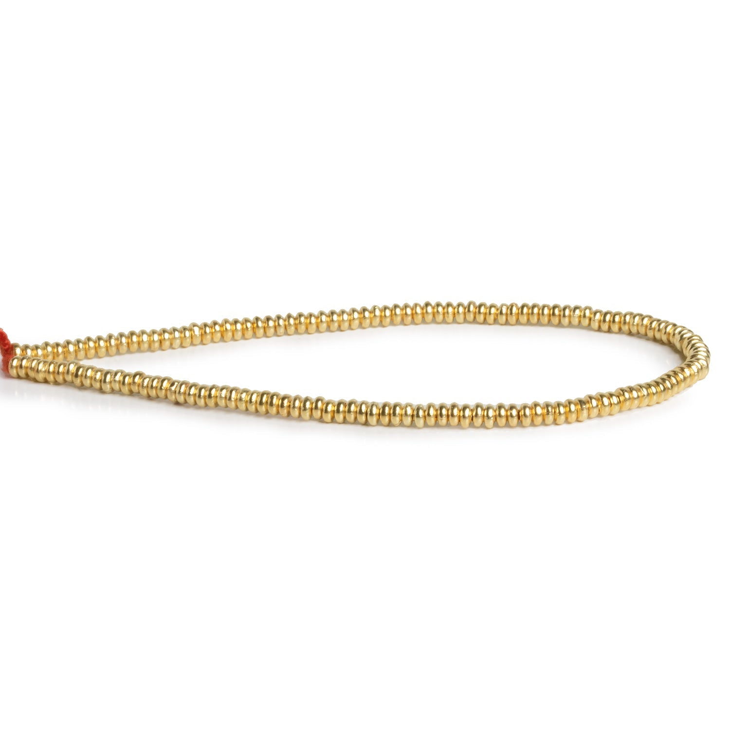 3mm 22kt Gold plated Copper Plain Discs 8 inch 128 beads - The Bead Traders