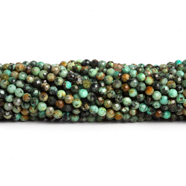 3mm African Turquoise Jasper Microfaceted Rounds 12 inch 100 beads