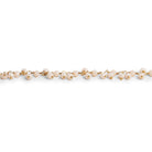 3mm Angel Skin Peach Crystal Gold Plated Dangling Chain by the foot 97 beads - The Bead Traders