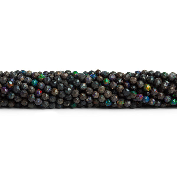 3mm Australian Boulder Opal Micro Faceted Rounds 12 inch 101 beads