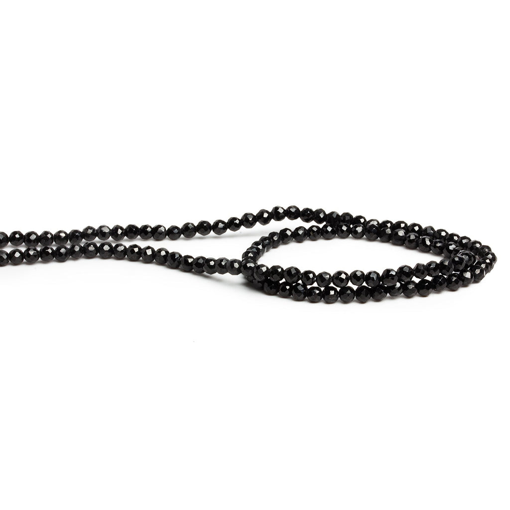 3mm Black Spinel Faceted Rounds 14 inch 115 beads - The Bead Traders