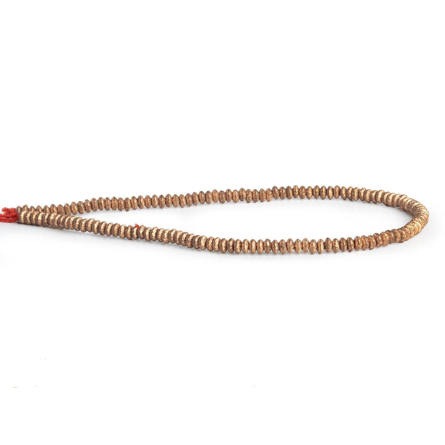 3mm Brushed Raw Copper Discs 8 inch 123 beads - The Bead Traders