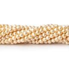 3mm Butter Yellow Shell Pearl micro faceted round beads 13 inch 133 pieces - The Bead Traders
