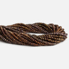 3mm Dark Olive Button Pearls 16 inch 170 beads - The Bead Traders