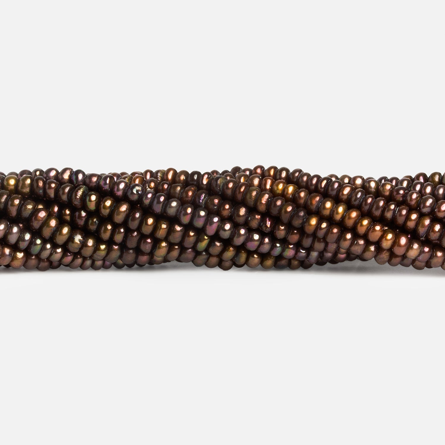 3mm Dark Olive Button Pearls 16 inch 170 beads - The Bead Traders