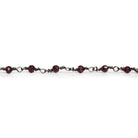 3mm Garnet Rondelle Black Gold Chain 37 beads - The Bead Traders