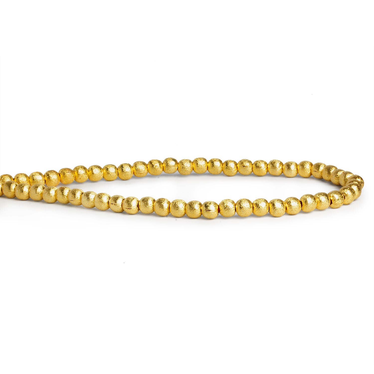 3mm Gold Plated Copper Brushes Rounds 8 inch 70 beads - The Bead Traders