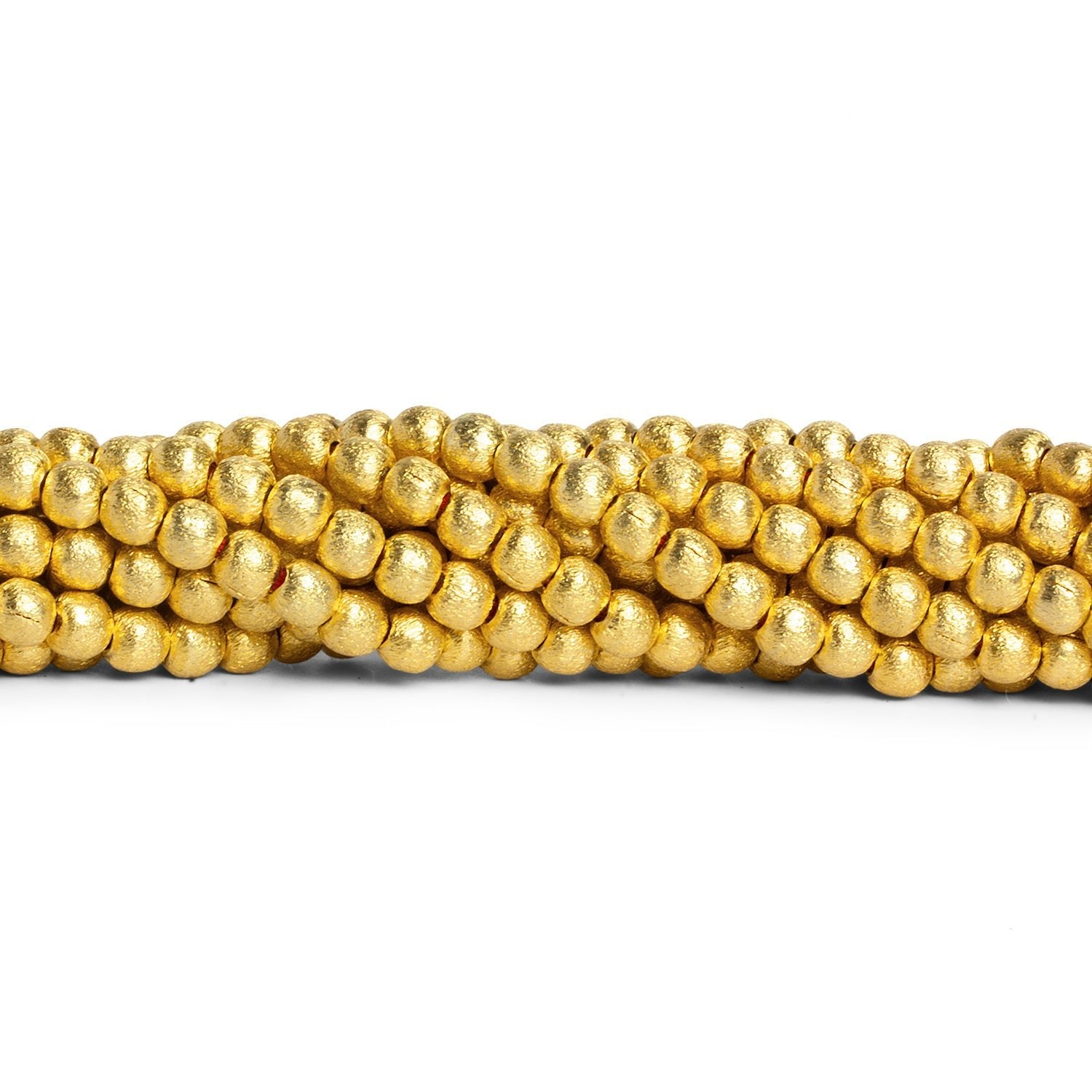 3mm Gold Plated Copper Brushes Rounds 8 inch 70 beads - The Bead Traders