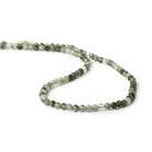 3mm Green Tourmalinated Quartz microfaceted rounds 13 inch 110 beads - The Bead Traders