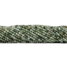 3mm Green Tourmalinated Quartz microfaceted rounds 13 inch 110 beads - The Bead Traders