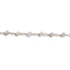 3mm Grey Moonstone Rondelle Silver Chain 36 beads - The Bead Traders