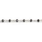 3mm Hematite Faceted Rondelle Silver Chain 41 beads - The Bead Traders