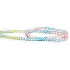 3mm Light Multicolor Quartz Microfaceted Rondelles 12 inch 150 beads - The Bead Traders