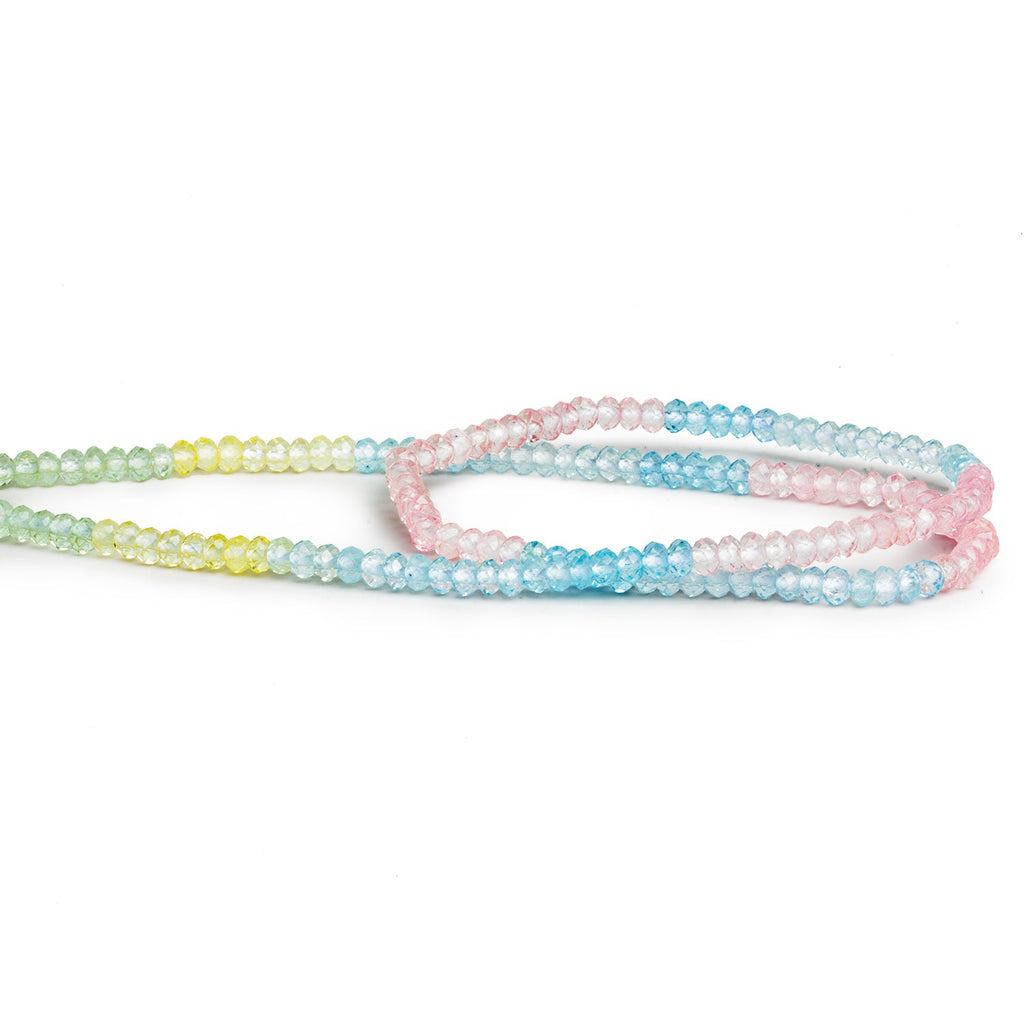 3mm Light Multicolor Quartz Microfaceted Rondelles 12 inch 150 beads - The Bead Traders