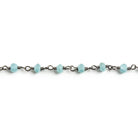 3mm Matte Apatite Faceted Rondelle Black Gold Chain 36 beads - The Bead Traders