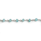 3mm Matte Apatite faceted rondelle Silver Chain 36 beads - The Bead Traders