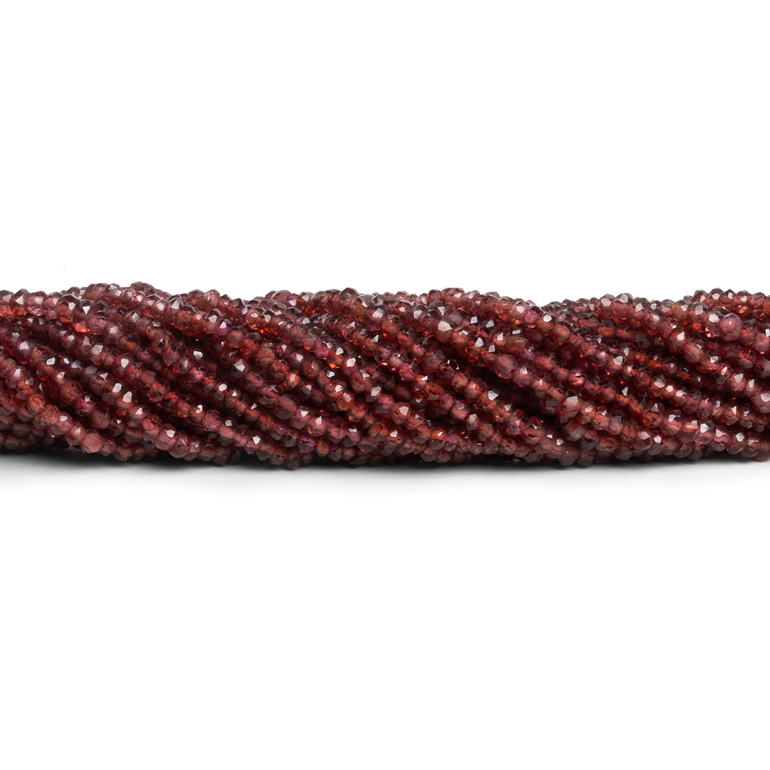 3mm Mozambique Garnet Handcut Rounds 12 inch 150 beads - The Bead Traders