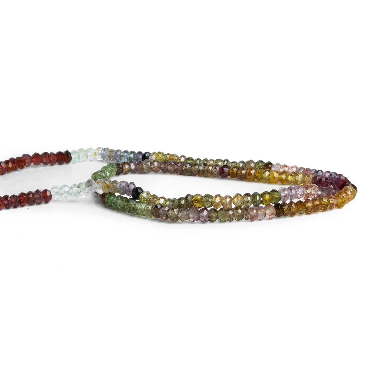 3mm Multi Gemstone Faceted Rondelles 14 inch 155 beads - The Bead Traders