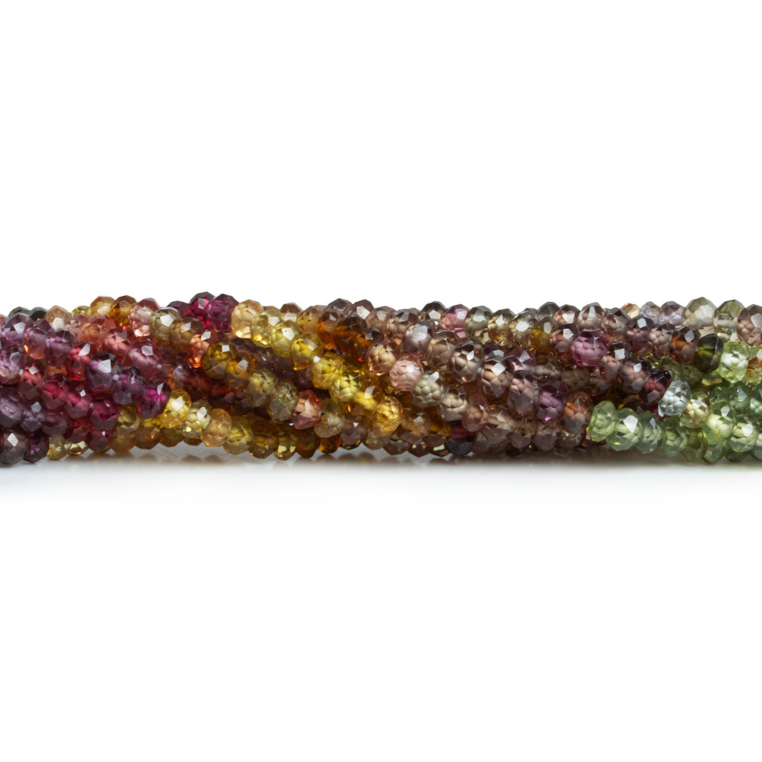 3mm Multi Gemstone Faceted Rondelles 14 inch 155 beads - The Bead Traders