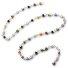 3mm Multicolor Cubic Zirconia Faceted Rondelle Silver Chain 41 beads - The Bead Traders