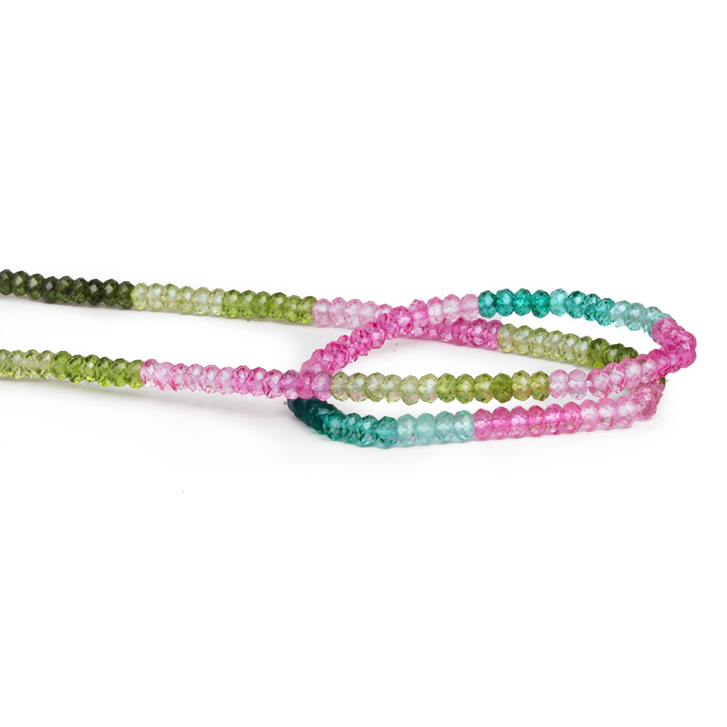 3mm Multicolor Quartz Microfaceted Rondelles 12 inch 150 beads - The Bead Traders