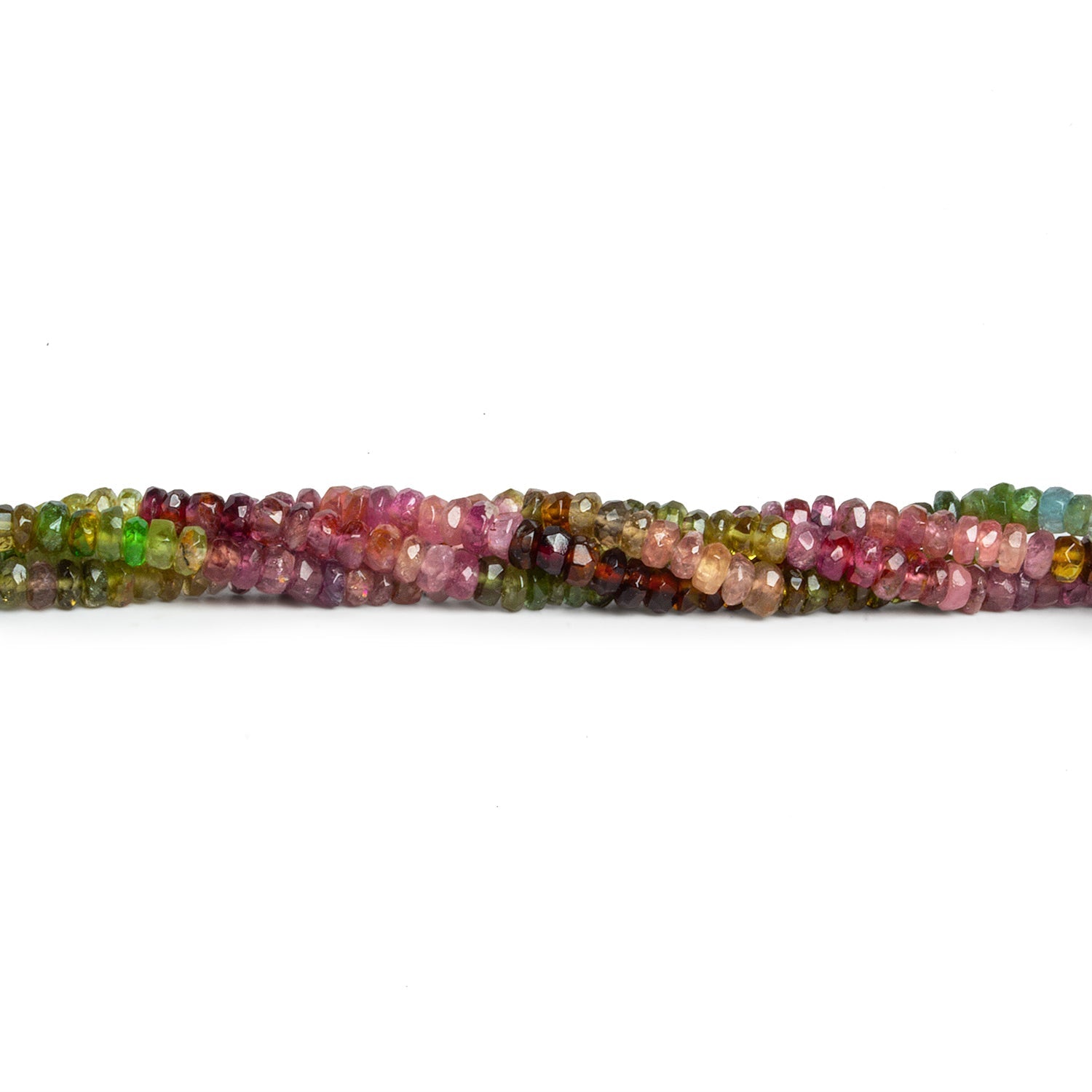 3mm Multicolor Tourmaline Faceted Rondelles 14 inch 210 beads - The Bead Traders