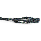 3mm Mystic Black Spinel Faceted Rondelles 12 inch 130 beads - The Bead Traders